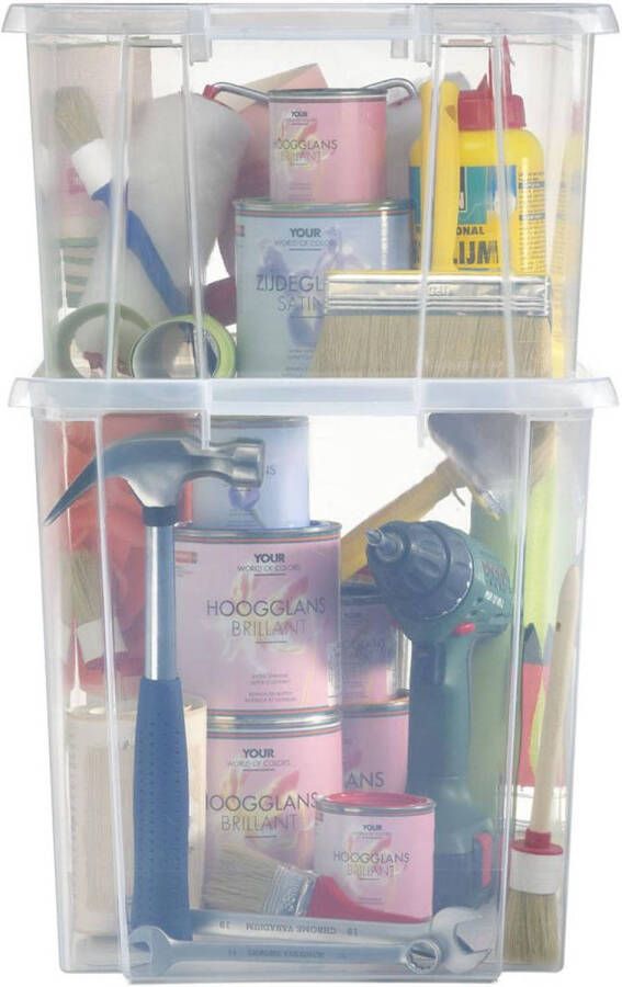 Sunware Opslagbox kunststof 45 L transparant 45 x 36 x 36 cm Opbergbox