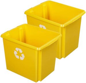 Sunware Opslagbox 2 stuks kunststof 45 liter geel 45 x 36 x 36 cm Opbergbox