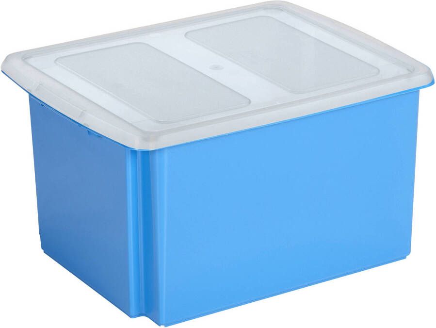 Sunware opslagbox 32 liter blauw 45 x 36 x 24 cm met afsluitbare deksel Opbergbox