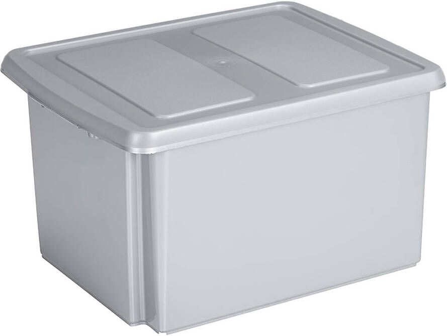 Sunware opslagbox 32 liter lichtgrijs 45 x 36 x 24 cm met afsluitbare deksel Opbergbox