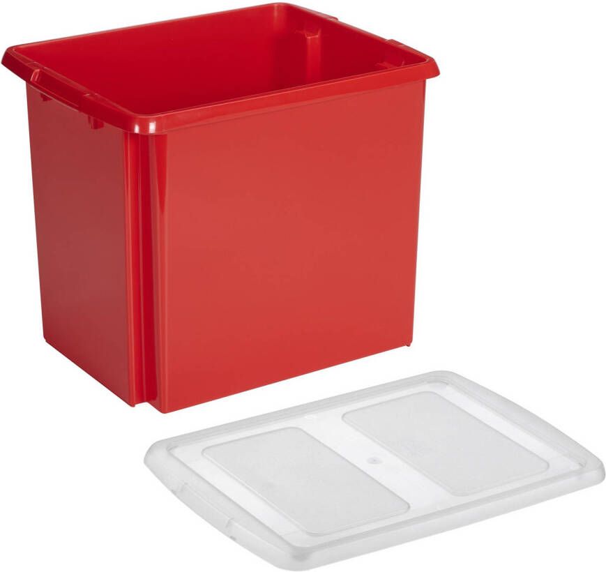 Sunware opslagbox kunststof 45 liter rood 45 x 36 x 36 cm met deksel Opbergbox
