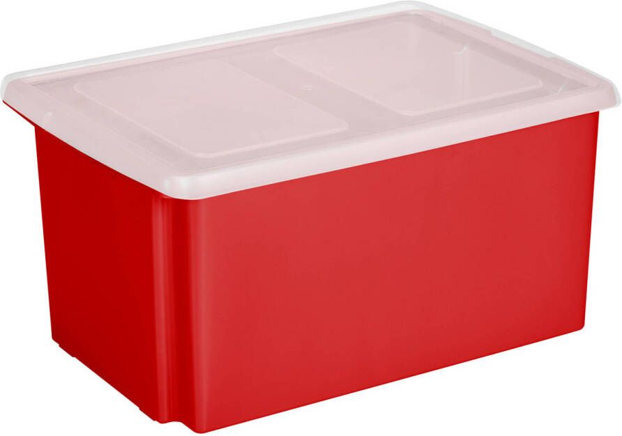Sunware opslagbox 51 liter rood 59 x 39 x 29 cm met afsluitbare deksel Opbergbox