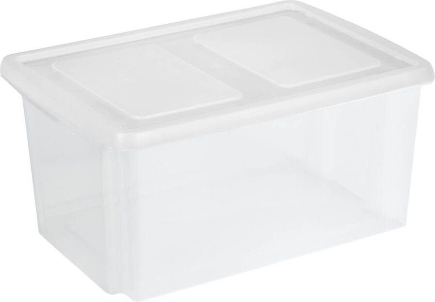 Sunware opslagbox 51 liter transparant 59 x 39 x 29 cm met afsluitbare deksel Opbergbox