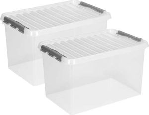 Sunware Opslagboxen met deksel 2x stuks 62 L 60 x 40 x 34 cm Opbergbox