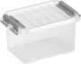 Sunware Q-line opbergbox 0 4L transparant metaal 11 8 x 7 x 6 2 cm - Thumbnail 1
