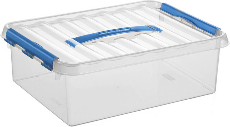 Sunware Q-line opbergbox 10L transparant blauw 40 x 30 x 11 cm