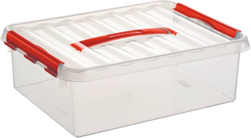 Sunware Q-line opbergbox 10L transparant rood 40 x 30 x 11 cm