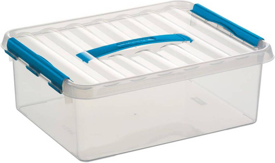 Sunware Q-line opbergbox 12L transparant blauw 40 x 30 x 14 cm
