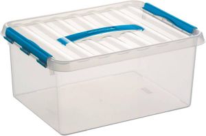 Sunware Q-line opbergbox 15L transparant blauw