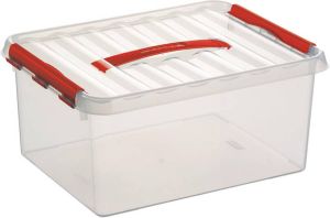 Sunware Q-line opbergbox 15L transparant rood 40 x 30 x 18 cm