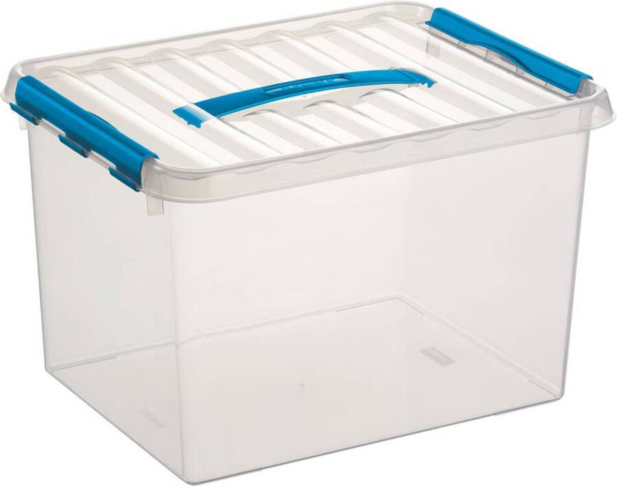 Sunware Q-line opbergbox 22L transparant blauw