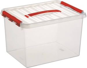 Sunware Q-line opbergbox 22L transparant rood 40 x 30 x 26 cm