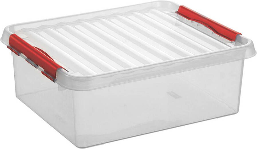 Sunware Q-line opbergbox 25L transparant rood 50 x 40 x 18 cm