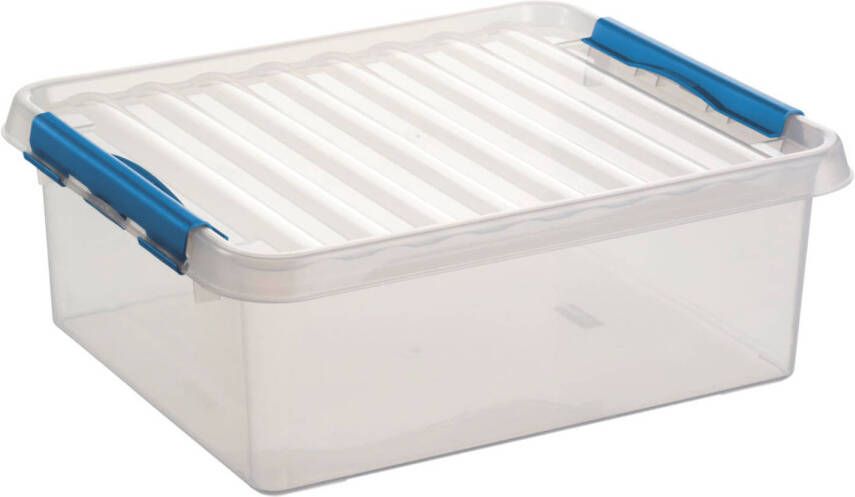 Sunware Q-line opbergbox 25L transparant blauw 50 x 40 x 18 cm