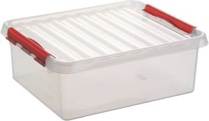 Sunware Q-line opbergbox 25L transparant rood 50 x 40 x 18 cm