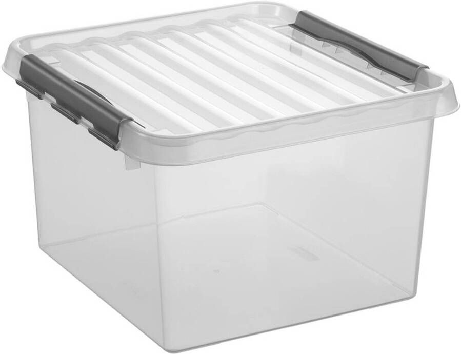 Sunware Q-line opbergbox 26L transparant metaal 40 x 40 x 26 cm