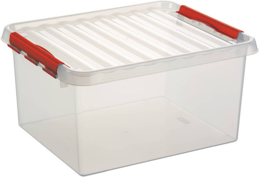Sunware Q-line opbergbox 36L transparant rood 50 x 40 x 26 cm