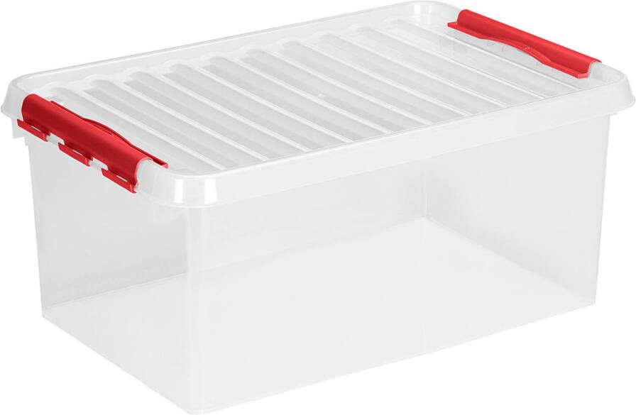 Sunware Q-line opbergbox 45L transparant rood 60 x 40 x 26 cm
