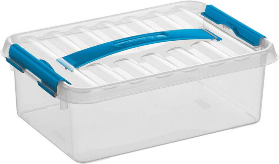 Sunware Q-line opbergbox 4L transparant blauw 30 x 20 x 10 4 cm