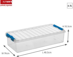 Sunware Q-line opbergbox 6 5L transparant blauw 48 5 x 19 x 10 5 cm