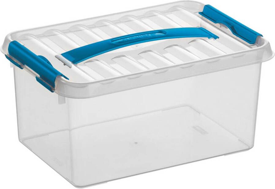 Sunware Q-line opbergbox 6L transparant blauw 30 x 20 x 14 3 cm