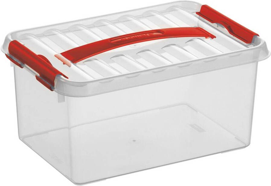 Sunware Q-line opbergbox 6L transparant rood 30 x 20 x 14 3 cm