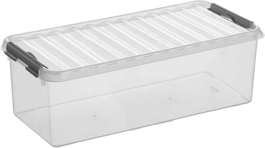 Sunware Q-line opbergbox 9 5L transparant metaal 48 5 x 19 x 14 7 cm