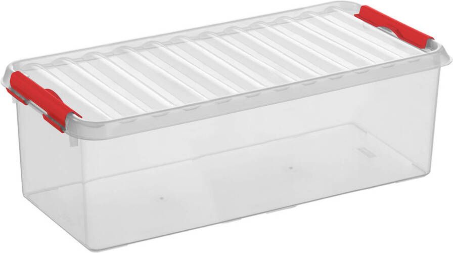 Sunware Q-line opbergbox 9 5L transparant rood 48 5 x 19 x 14 7 cm