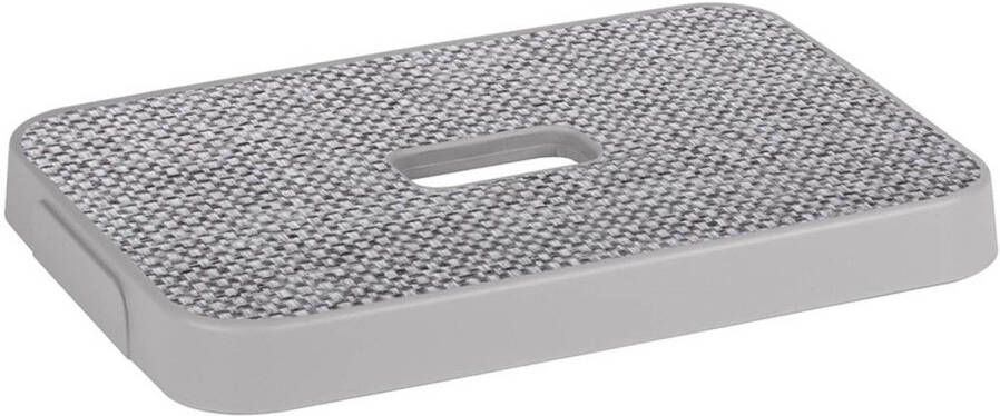 Sunware Sigma home deksel stof grijs opbergbox 5L 24 x 16 5 x 2 5 cm