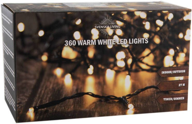 Svenska Living Kerstverlichting warm wit buiten 360 lampjes 2700 cm inclusief timer en dimmer Kerstverlichting kerstboom