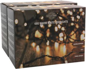 Svenska Living Set Van 2x Stuks Kerstverlichting Warm Wit 480 Lampjes 3600 Cm Kerstverlichting Kerstboom