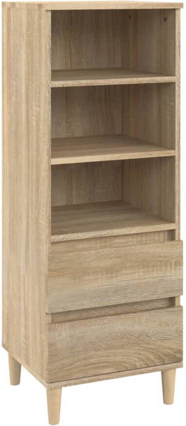 The Living Store Bijzetkast 40 x 36 x 110 cm Sonoma Eiken Open schappen en lades