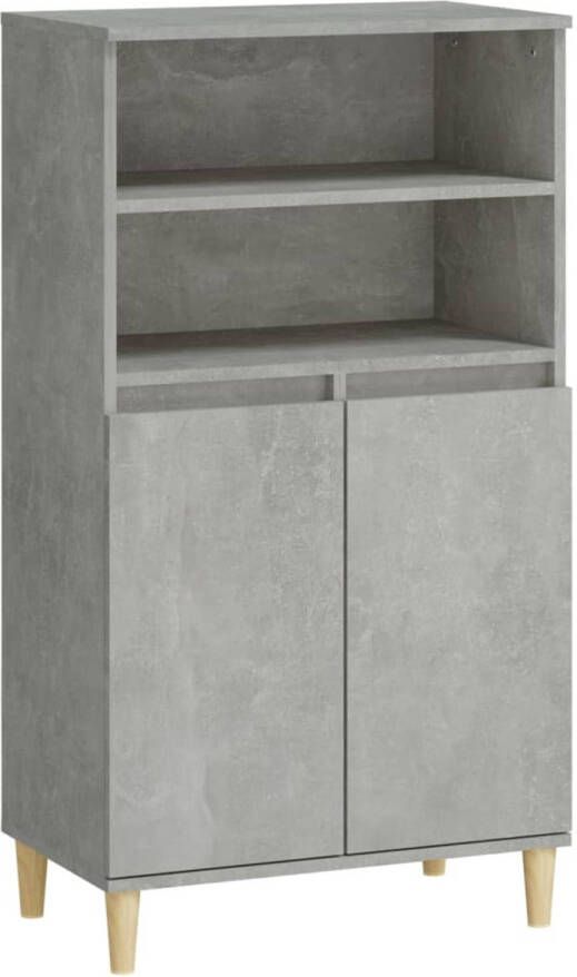 The Living Store Bijzetkast Betongrijs 60 x 36 x 110 cm Bewerkt hout