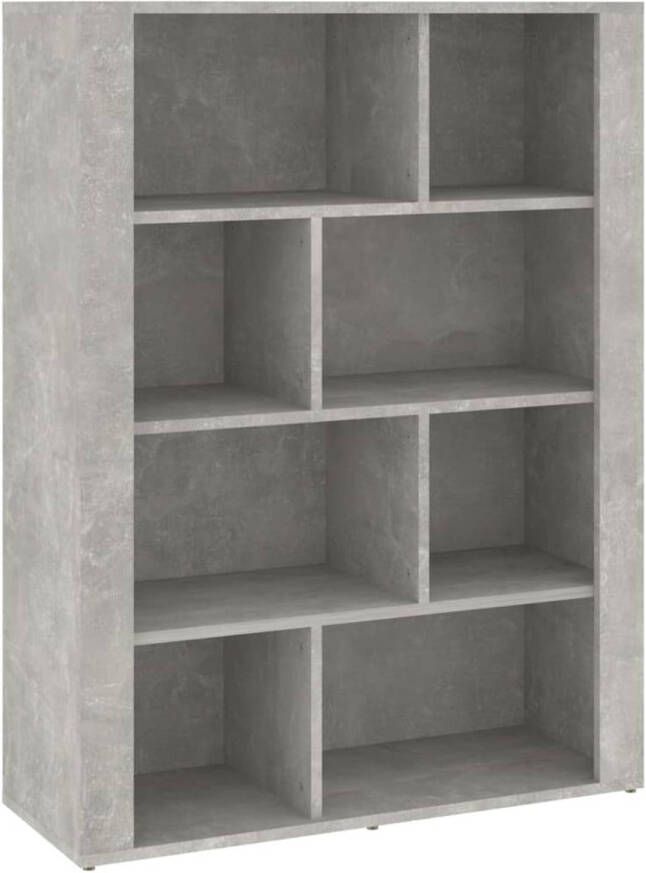 The Living Store Bijzetkast Betongrijs 80 x 30 x 106 cm Stabiel bewerkt hout