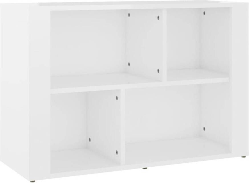 The Living Store Bijzetkast Bewerkt Hout 80 x 30 x 54 cm Hoogglans Wit