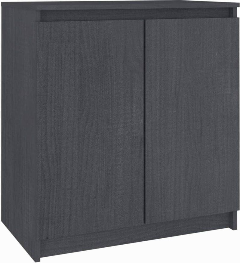 The Living Store Bijzetkast Compact Grenenhout 60x36x65 cm Grijs