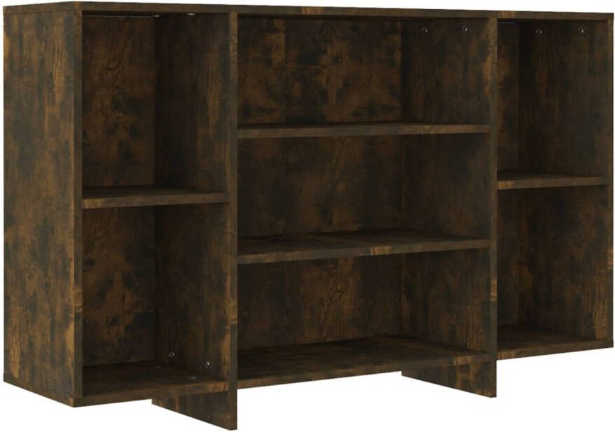 The Living Store Bijzetkast Gerookt eiken 120x30x75 Met schappen