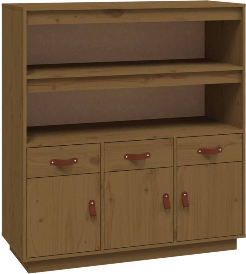 The Living Store Bijzetkast Grenenhout 100 x 40 x 108.5 cm Honingbruin