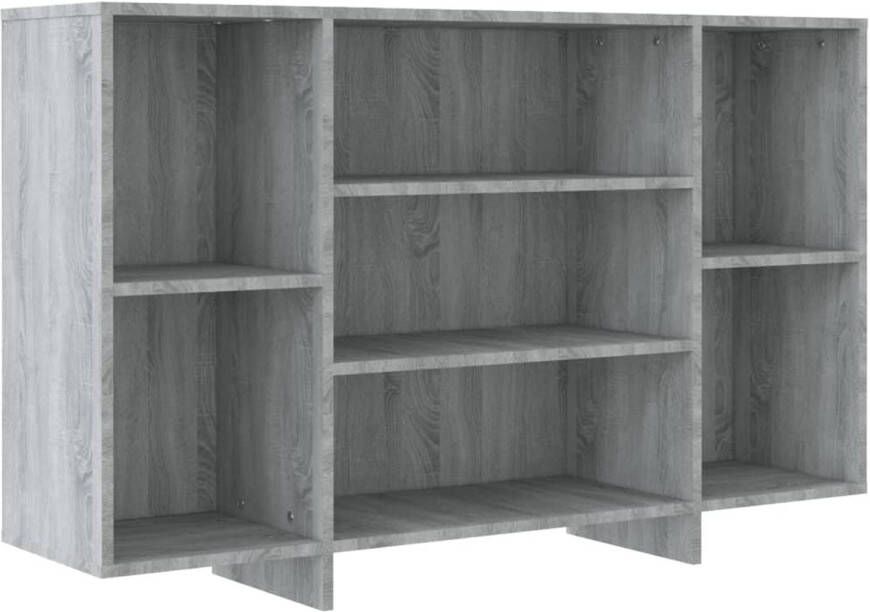 The Living Store Bijzetkast Grijs Sonoma Eiken 120 x 30 x 75 cm 4 schappen