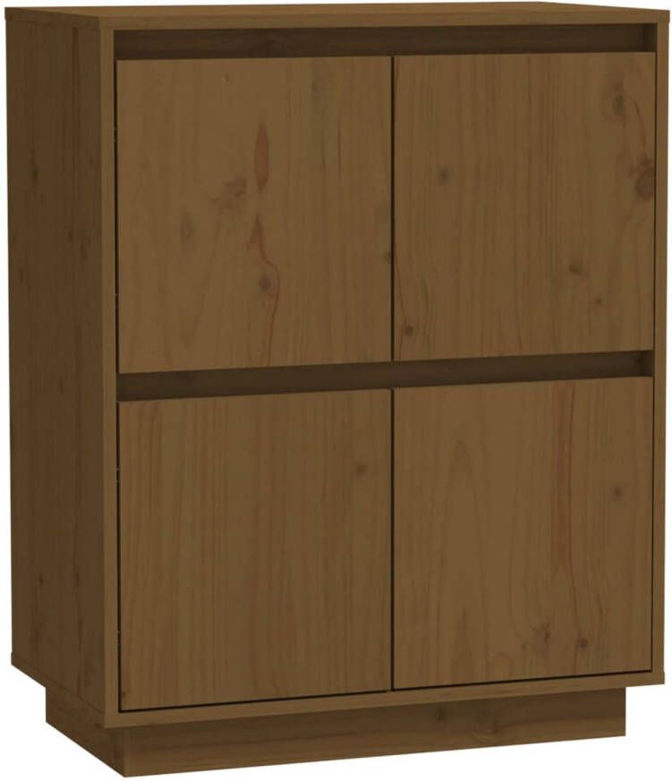 The Living Store Bijzetkast Houten dressoir 60x34x75 cm Honingbruin