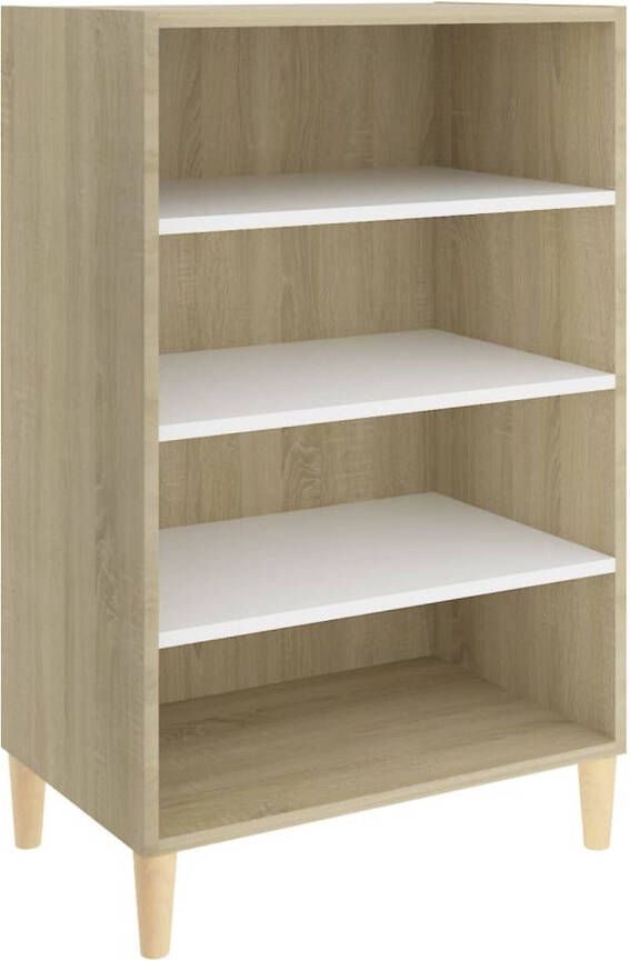 The Living Store Boekenkast 57 x 35 x 90 cm Stevig en duurzaam Wit sonoma eiken