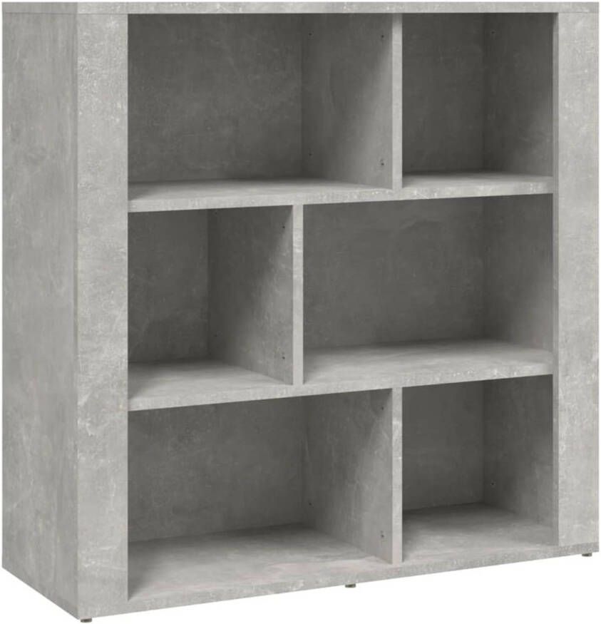 The Living Store Boekenkast Betongrijs 80 x 30 x 80 cm Stevig materiaal Voldoende opbergruimte