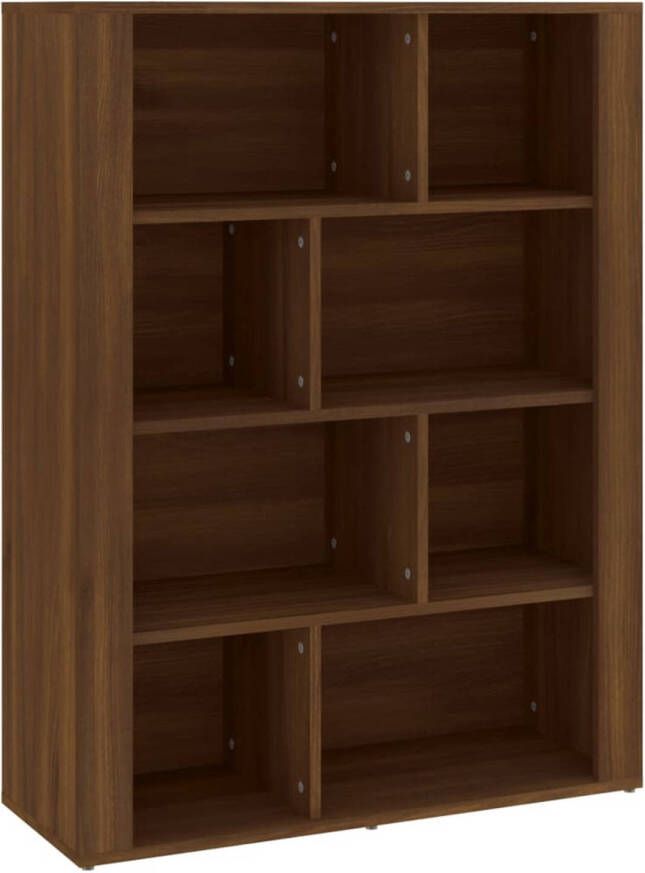 The Living Store Boekenkast Bruineiken 80x30x106cm Bewerkt Hout