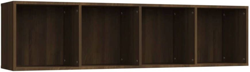 The Living Store Boekenkast Bruineiken Wandkast 143 x 30 x 36 cm Bewerkt hout