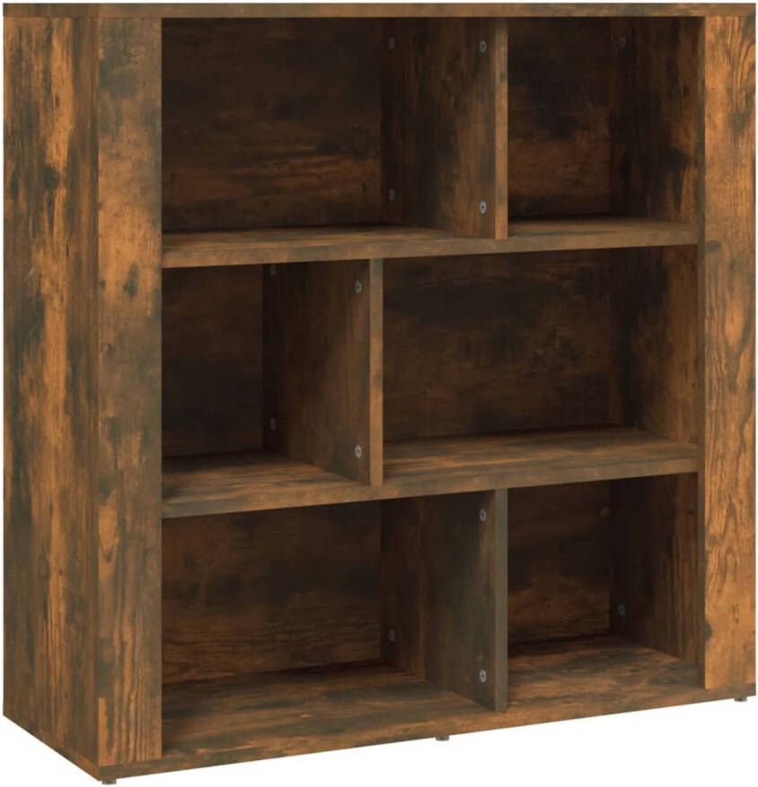 The Living Store Boekenkast Gerookt Eiken 80 x 30 x 80 cm (B x D x H)