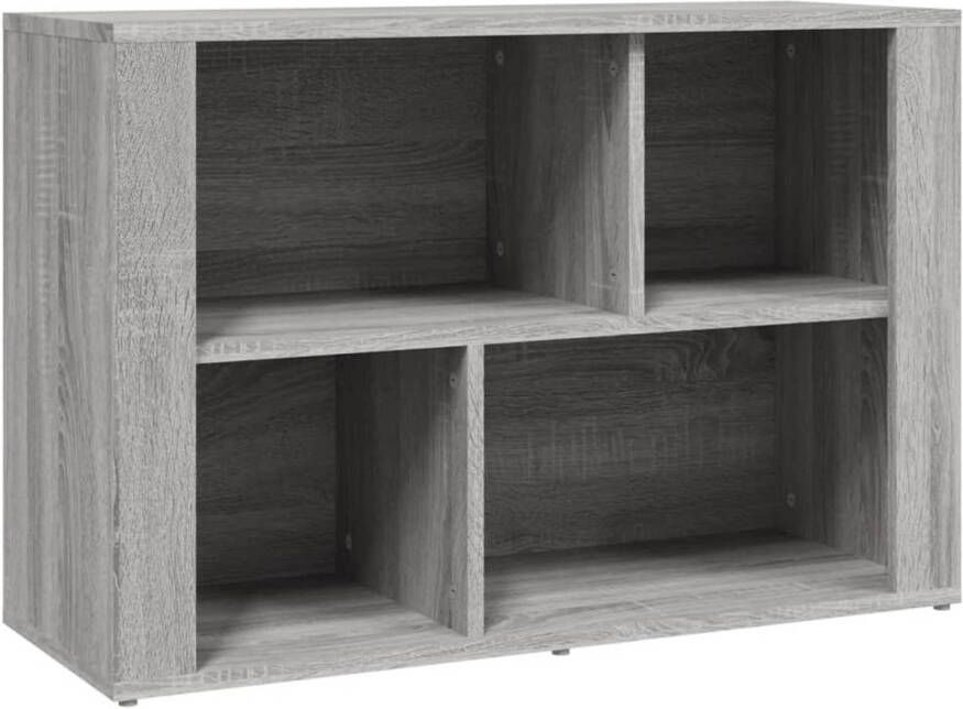 The Living Store Boekenkast Grijs Sonoma Eiken 80 x 30 x 54 cm Met veel opbergruimte