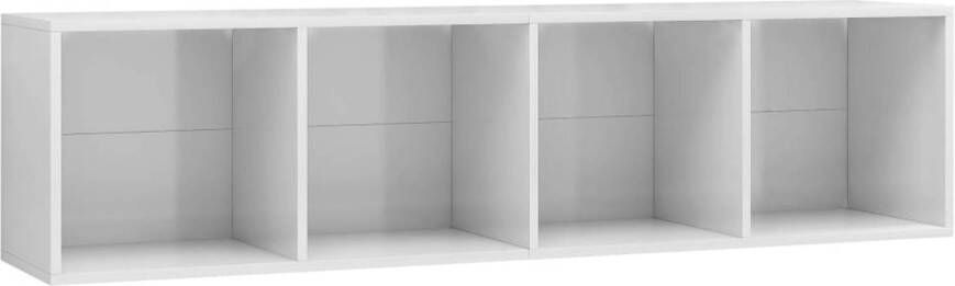 The Living Store Boekenkast Hoogglans wit 143 x 30 x 36 cm (B x D x H)