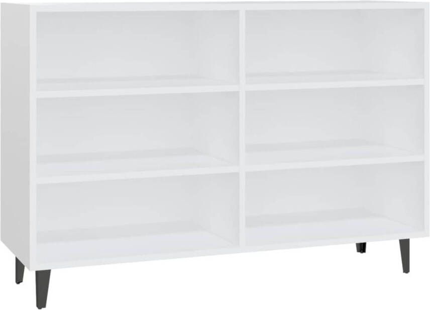 The Living Store Boekenkast Industriële stijl 6 schappen Wit 103.5 x 35 x 70 cm