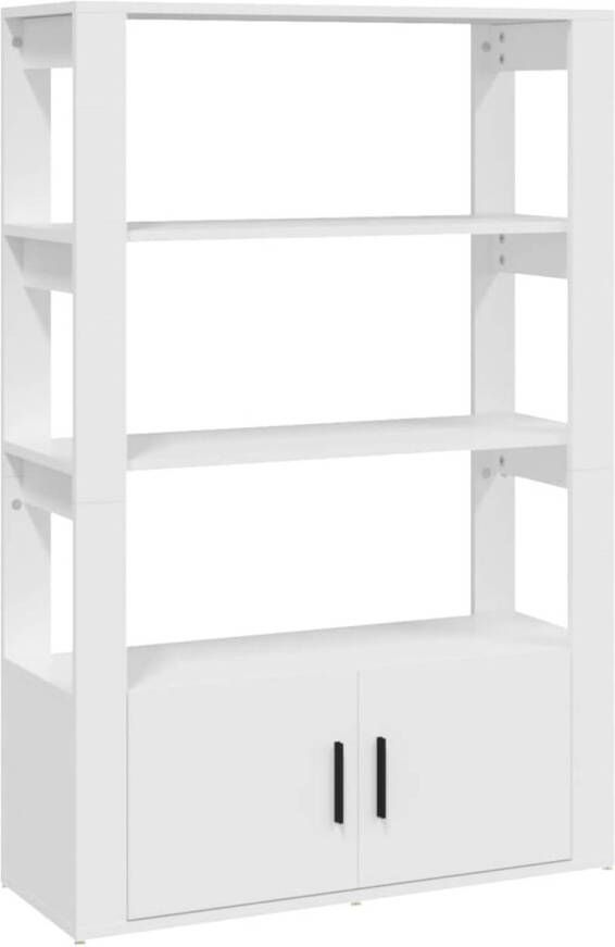 The Living Store Boekenkast Wit 80 x 30 x 119.5 cm Bewerkt hout