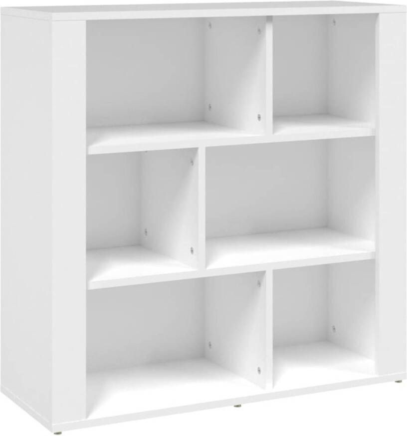 The Living Store Boekenkast Wit 80 x 30 x 80 cm Bewerkt hout